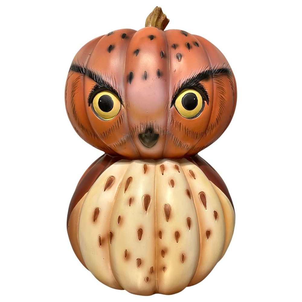 Boston International ☆ LOVEY THE OWL ☆ Fall Pumpkin Tabletop Decor Figurine